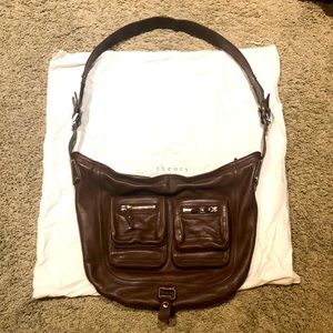 Theory brown leather crossbody bag